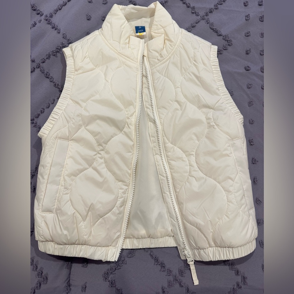 Girls off white puffer vest